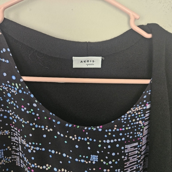 Akris Punto Black Wool Duster Bild In Silk Front Dresz Size 8 FLAW - Picture 5 of 7